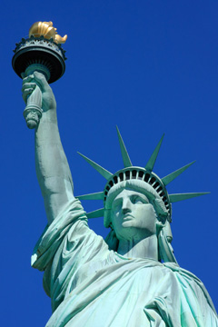 The Statue of Liberty on Liberty Island, New York
