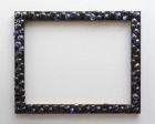 Blue glass stones, Black Frame resin