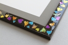 butterflies and hearts black frame resin detail