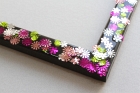 Flower confetti, black frame resin detail