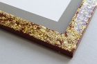 Gold glitter, red frame resin detail