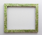 Green glitter, white frame resin