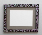 purple flowers, black frame resin