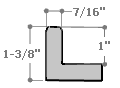 This deep L-shaped canvas floater, features a smooth gently curving face with matte black finish. The face width is 7/16 ", perfect for modern look.