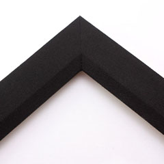 Linen liners are a great option for providing space between art and frame.  Where glass is generally required to protect paper artworks and their mat, a linen liner does not require glass, making it perfect for paintings and Giclée prints.

This 1.5 " black liner has an authentic, soft linen texture, and a flat face with sloped inner lip.  It is ideal for small, medium or large canvas prints and oil paintings.