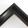 Classic 1-1/2 " floater frame. This frame is a solid mars black with a high gloss finish. A slight horizontal grain pattern is visible in only certain light and viewing angles.