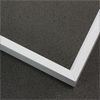 Tall, yet slim 7/16 " metal frame with a hooked profile. This moulding is flat snow white with a smooth texture. It reflects diluted light.
Nielsen n117-52 Profile