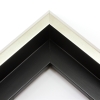This unique floater frame for stretched canvas features a narrow, 0.5 " face that falls into a steep reverse slant toward the outer edge of the frame.  The modern style is finished in frosted silver on the face and outer edge.

Ideal for mounting medium to extra large, thick (1.5 " deep) gallery wrapped canvas portraits, paintings or Giclée prints. The canvas will extend slightly farther than the face of the frame. 

*Note: These solid wood, custom canvas floaters are for stretched canvas prints and paintings, and raised wood panels.